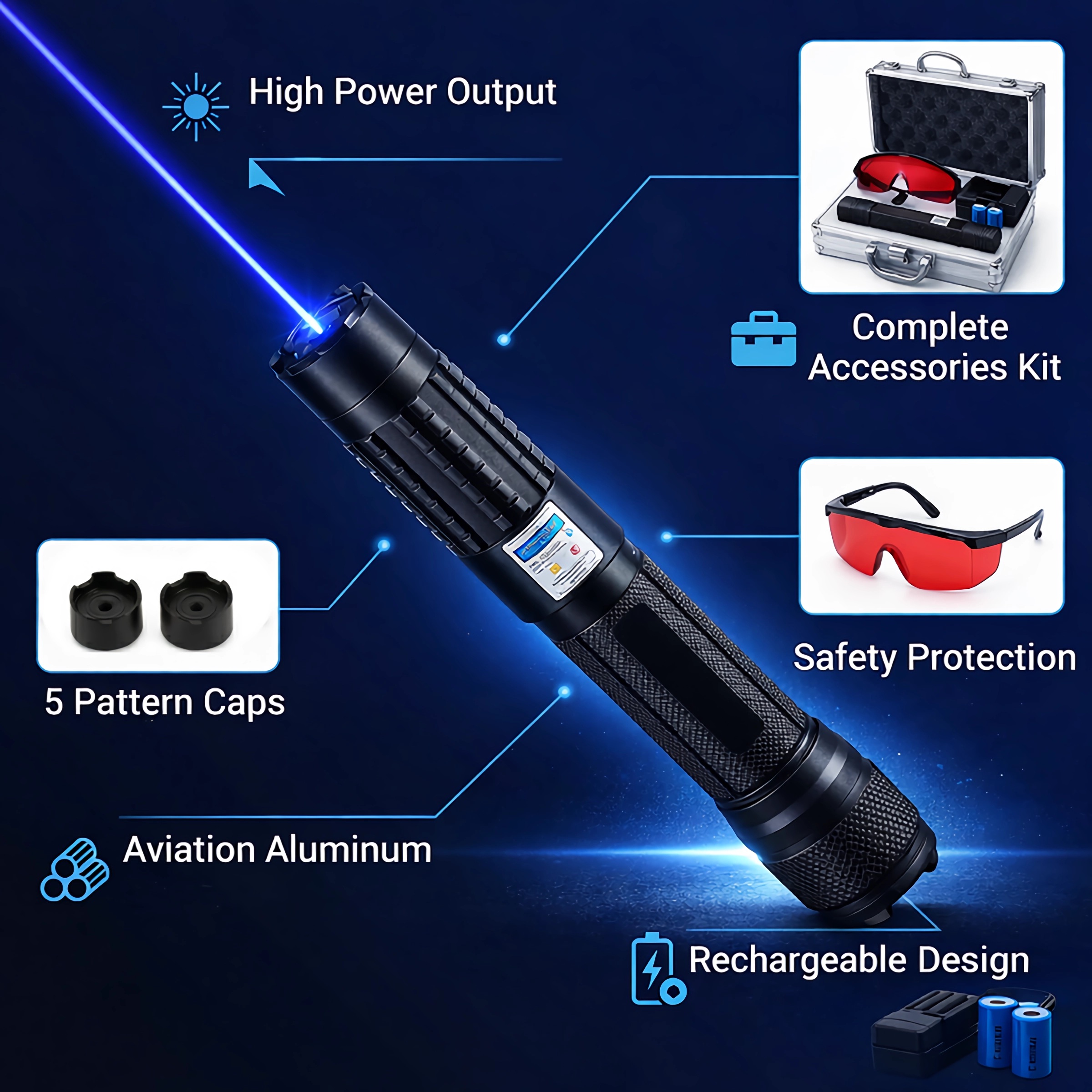 Blue Tactical Laser Torch 450nm