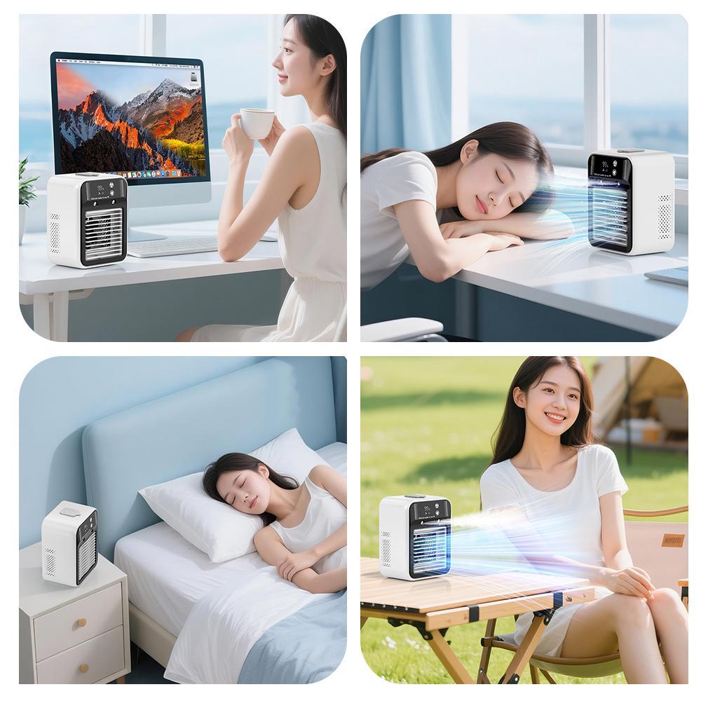 【DealsForYou】 Portable Air Conditioner Mini Personal ac Unit Upgraded Air Cooler Cooling Fan Small Air Conditioner 2 Speed Cool Mist & Speeds for Room Office Camping Car
