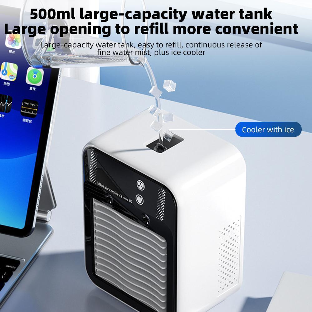 【DealsForYou】 Portable Air Conditioner Mini Personal ac Unit Upgraded Air Cooler Cooling Fan Small Air Conditioner 2 Speed Cool Mist & Speeds for Room Office Camping Car