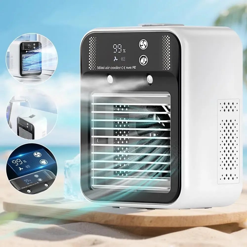 Portable Air Conditioner Mini Personal ac Unit Upgraded Air Cooler Cooling Fan Small Air Conditioner 2 Speed Cool Mist & Speeds for Room Office Camping Car
