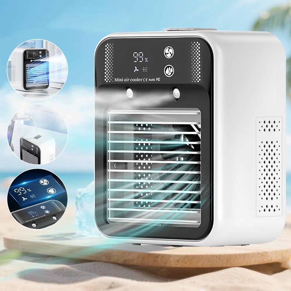 【DealsForYou】 Portable Air Conditioner Mini Personal ac Unit Upgraded Air Cooler Cooling Fan Small Air Conditioner 2 Speed Cool Mist & Speeds for Room Office Camping Car