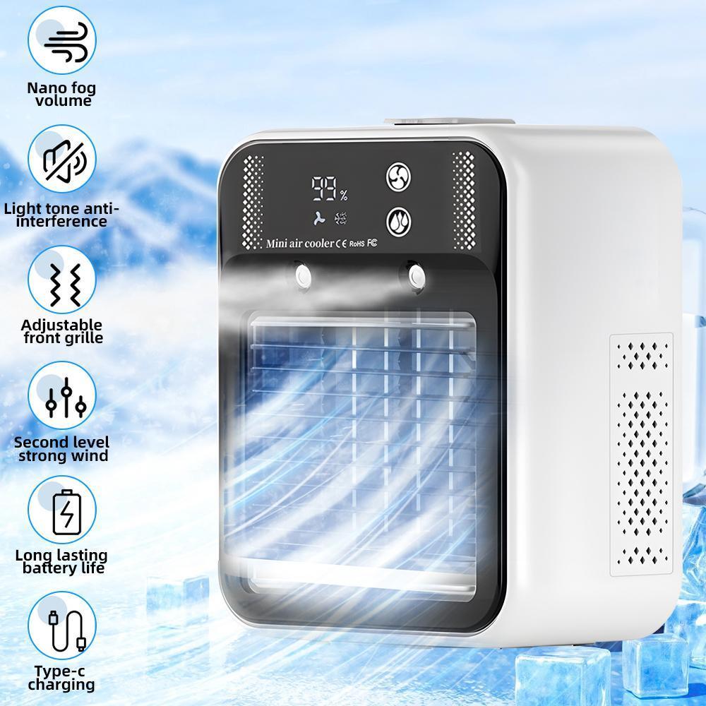 【DealsForYou】 Portable Air Conditioner Mini Personal ac Unit Upgraded Air Cooler Cooling Fan Small Air Conditioner 2 Speed Cool Mist & Speeds for Room Office Camping Car