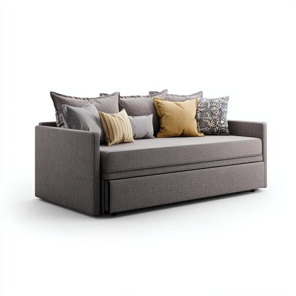 Canapé lit en tissu 200x90x85 cm - gris - design fonctionnel-Licordanest