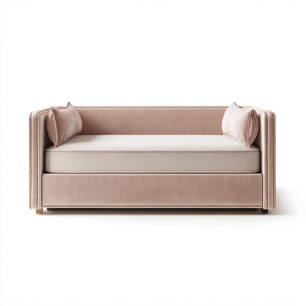 Canapé lit revêtement textile et structure rembourrée 195x85x75 cm - beige - couchage et assise intérieure style contemporain-Licordanest
