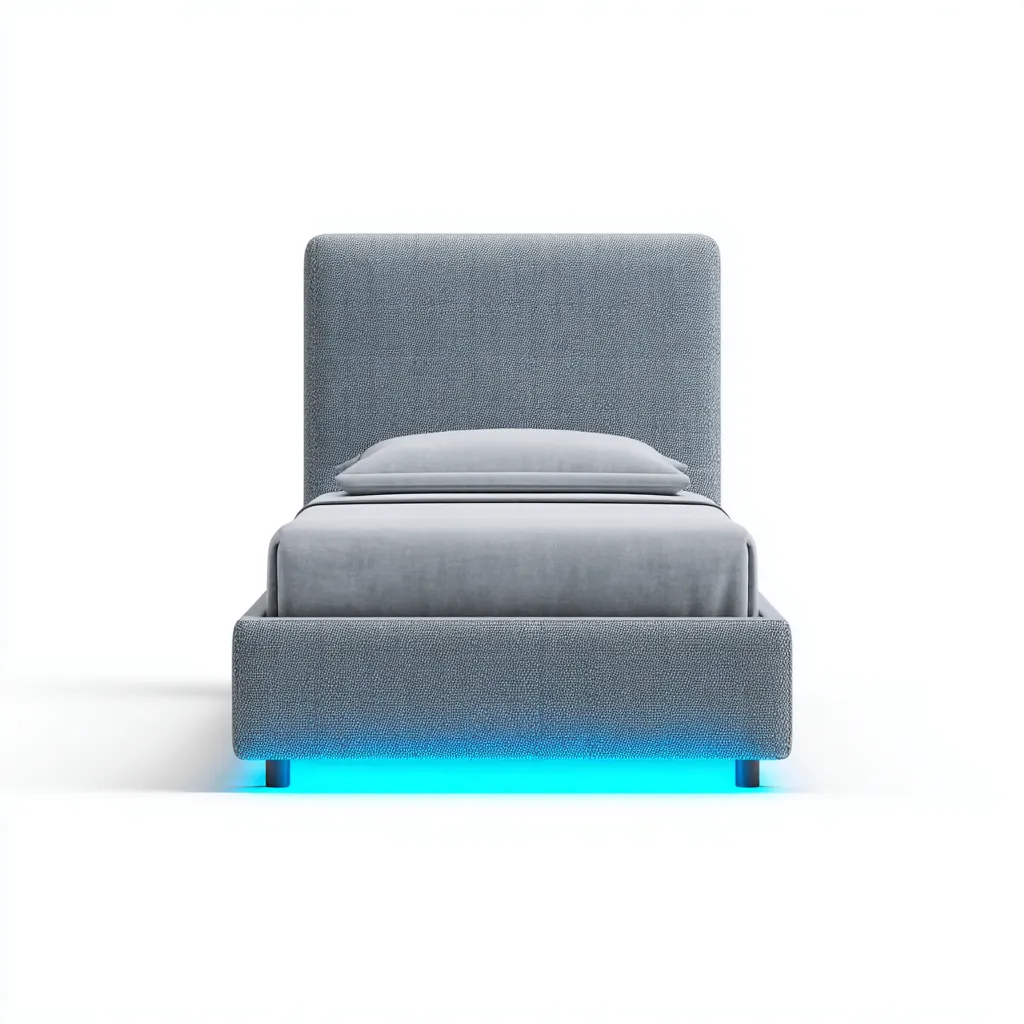 Lit simple tapissé en tissu 200x90x95 cm - Gris clair - Design contemporain pour chambre-Licordanest