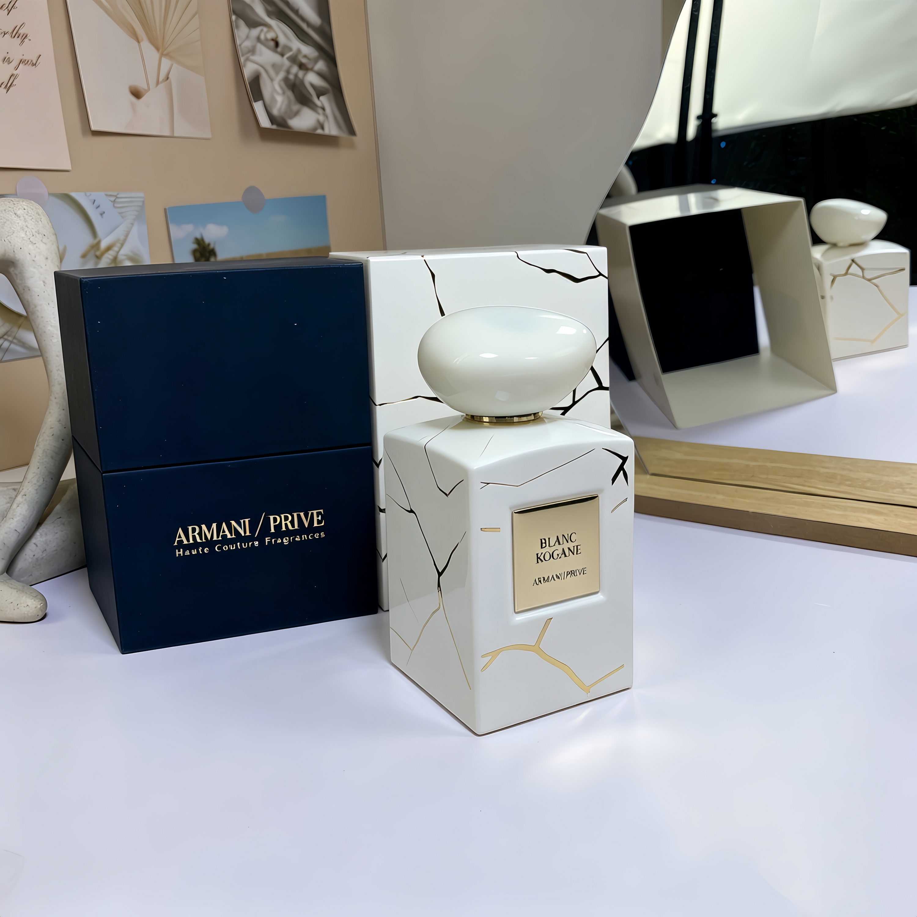 Armani/Privé Blanc Kogane Eau de Parfum | Kintsugi-Inspired White Floral Musk Perfume 100ml