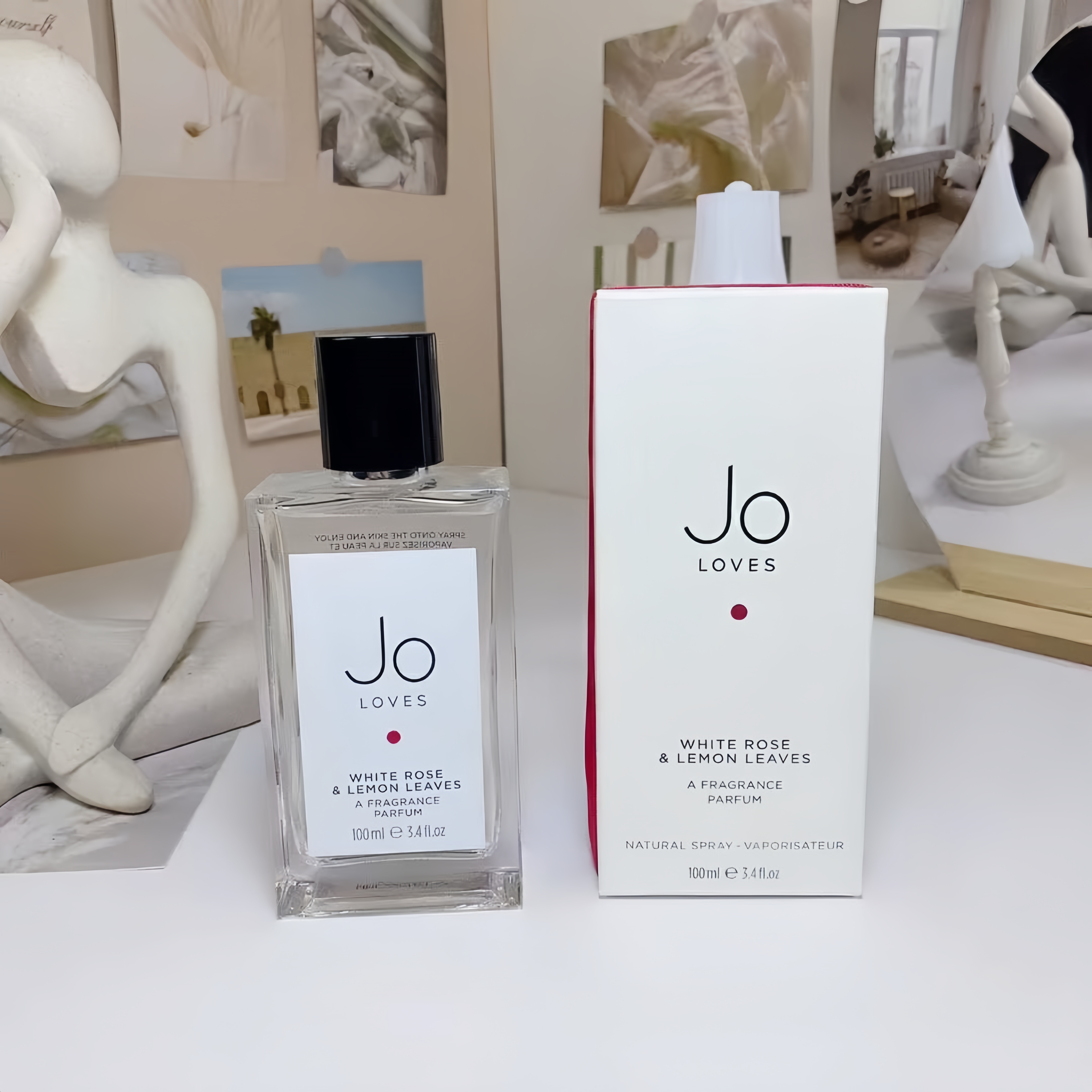 Jo Loves White Rose & Lemon Leaves Eau de Parfum, Fresh Unisex Floral Citrus Perfume 100ml