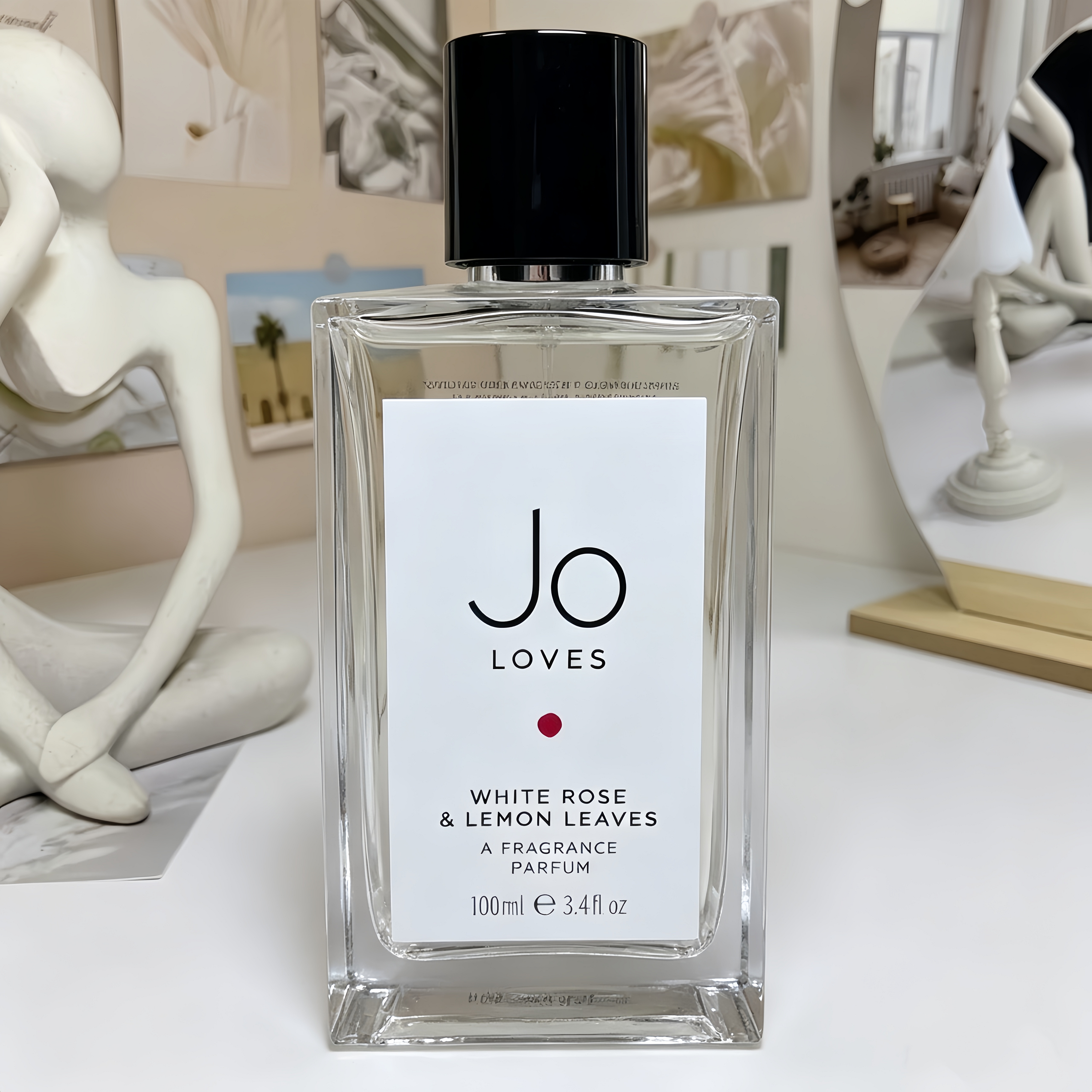 Jo Loves White Rose & Lemon Leaves Eau de Parfum, Fresh Unisex Floral Citrus Perfume 100ml