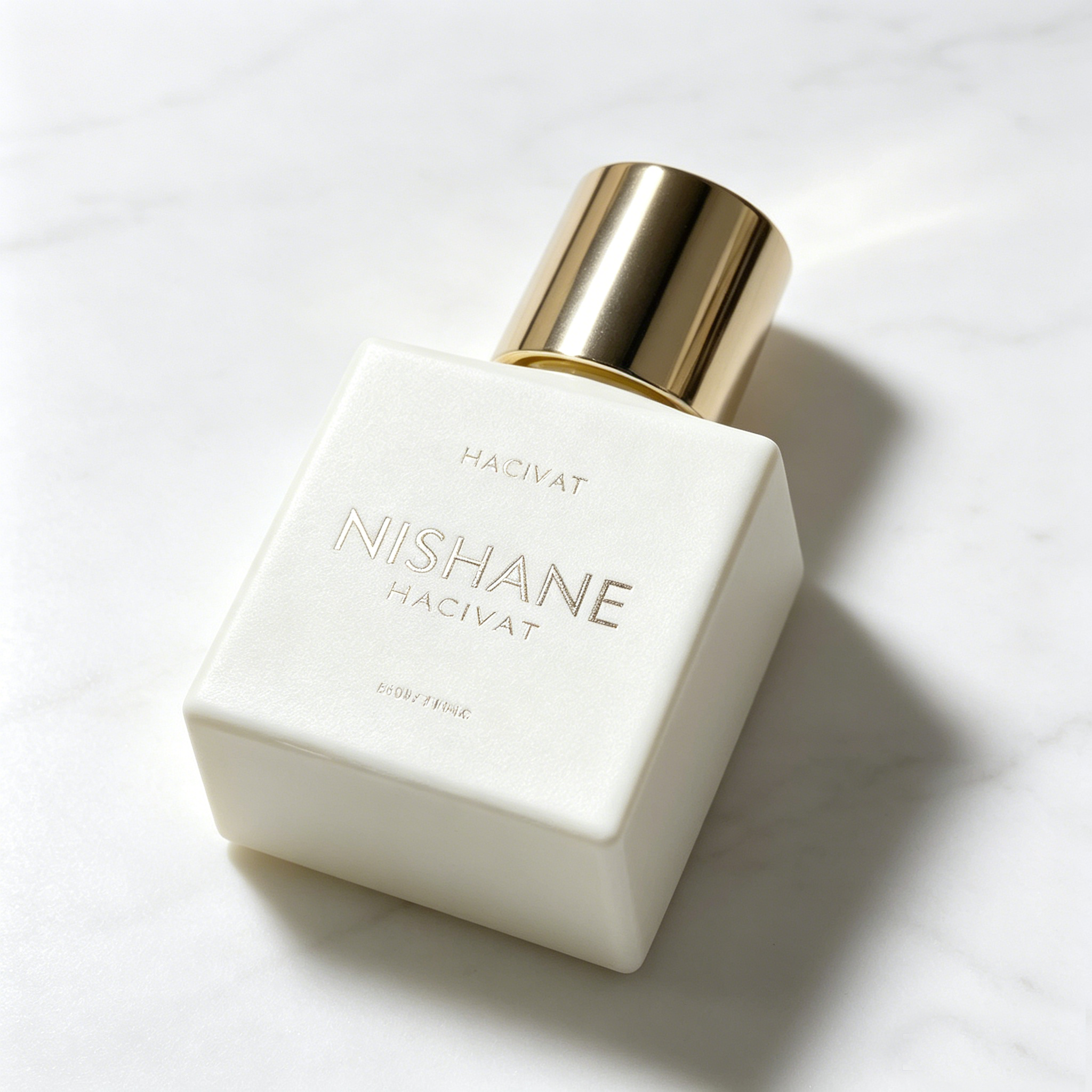Hacivat by Nishane Premium Extrait de Parfum White Gold Bottle Luxury Satin Gift Box 100ml