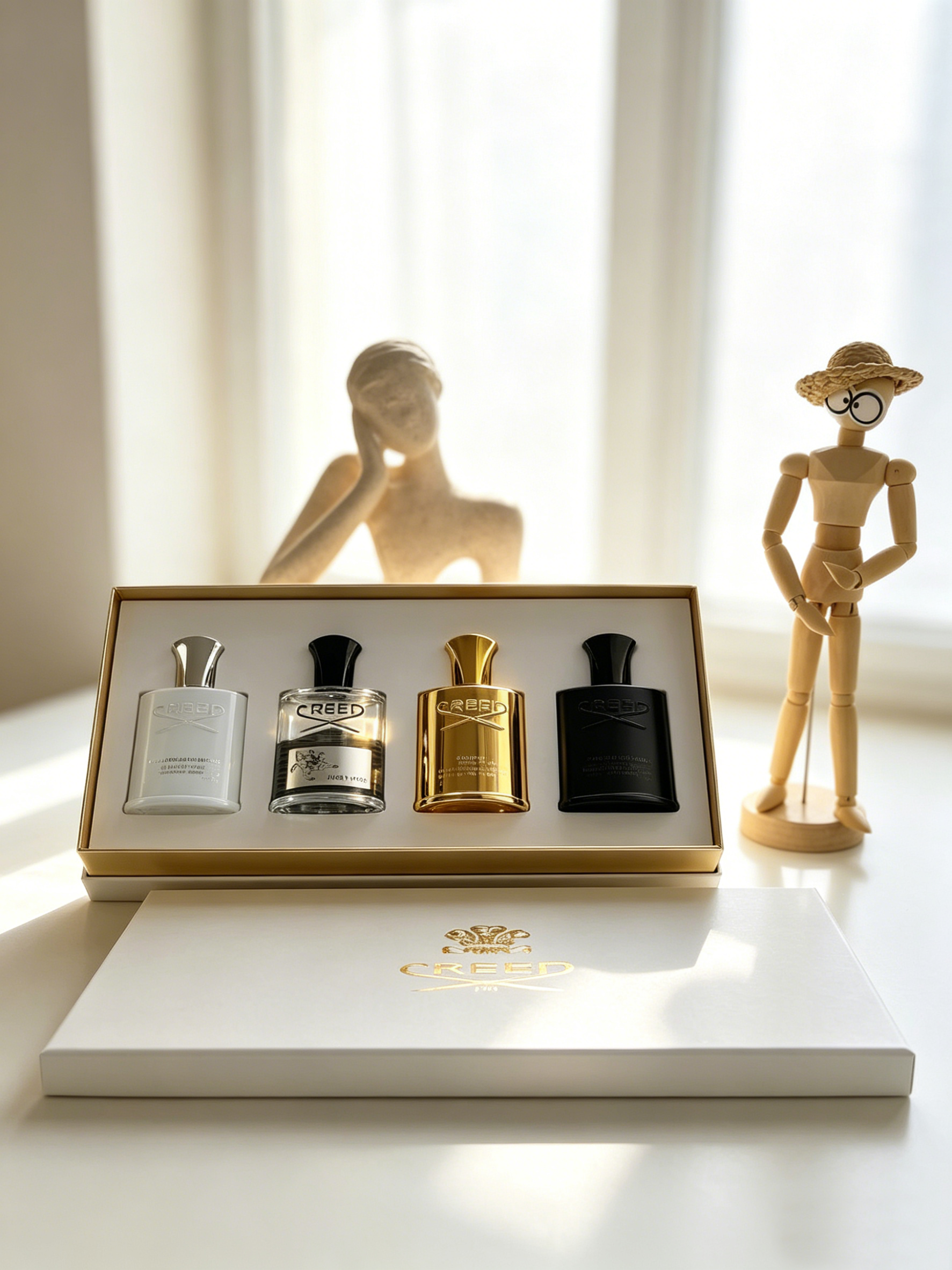 Versatile Creed Unisex Fragrance Trial Kit Contains Fresh Citrus, Rich Woody, Sweet Fruity Floral Scents