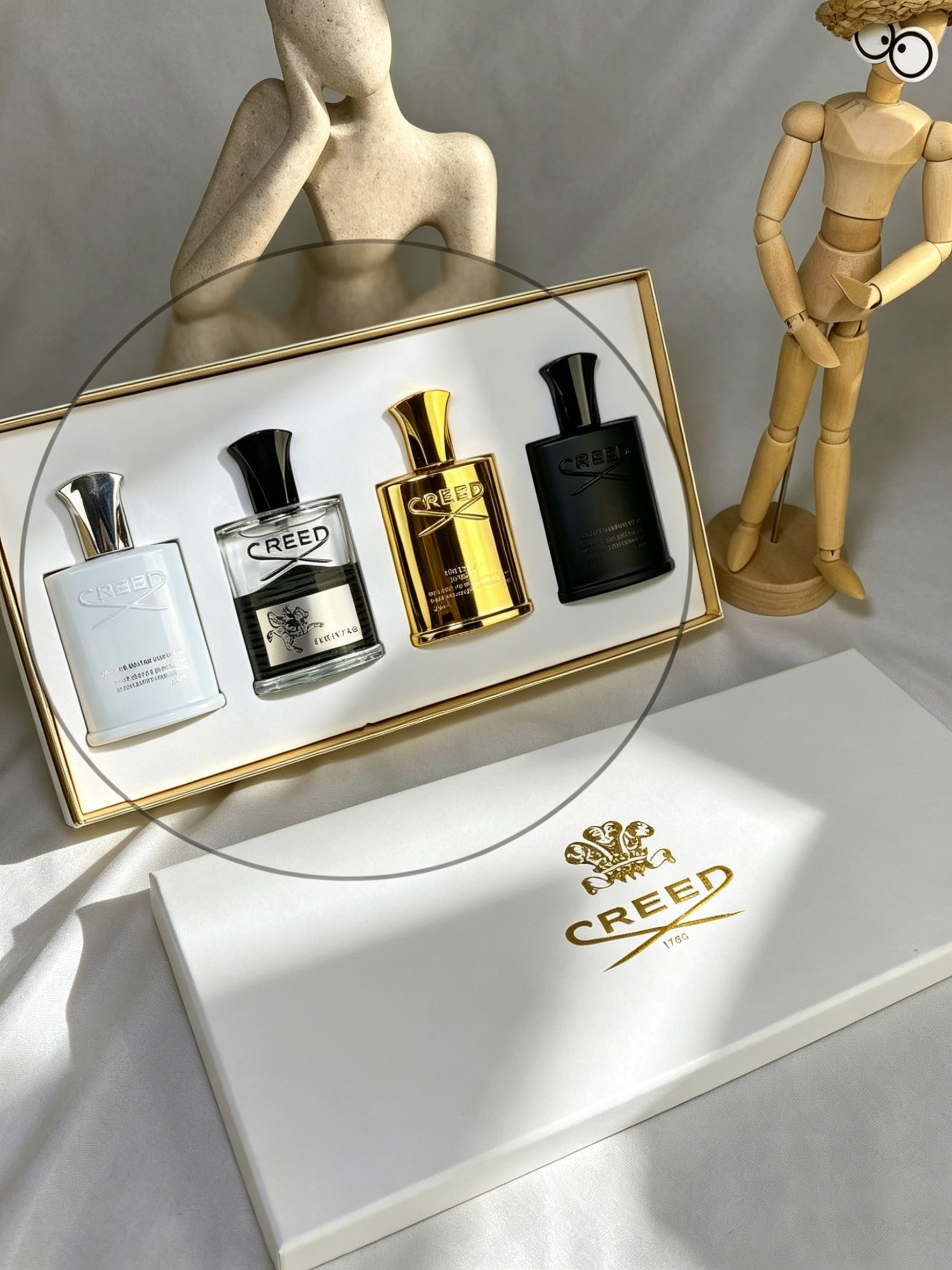 Versatile Creed Unisex Fragrance Trial Kit Contains Fresh Citrus, Rich Woody, Sweet Fruity Floral Scents