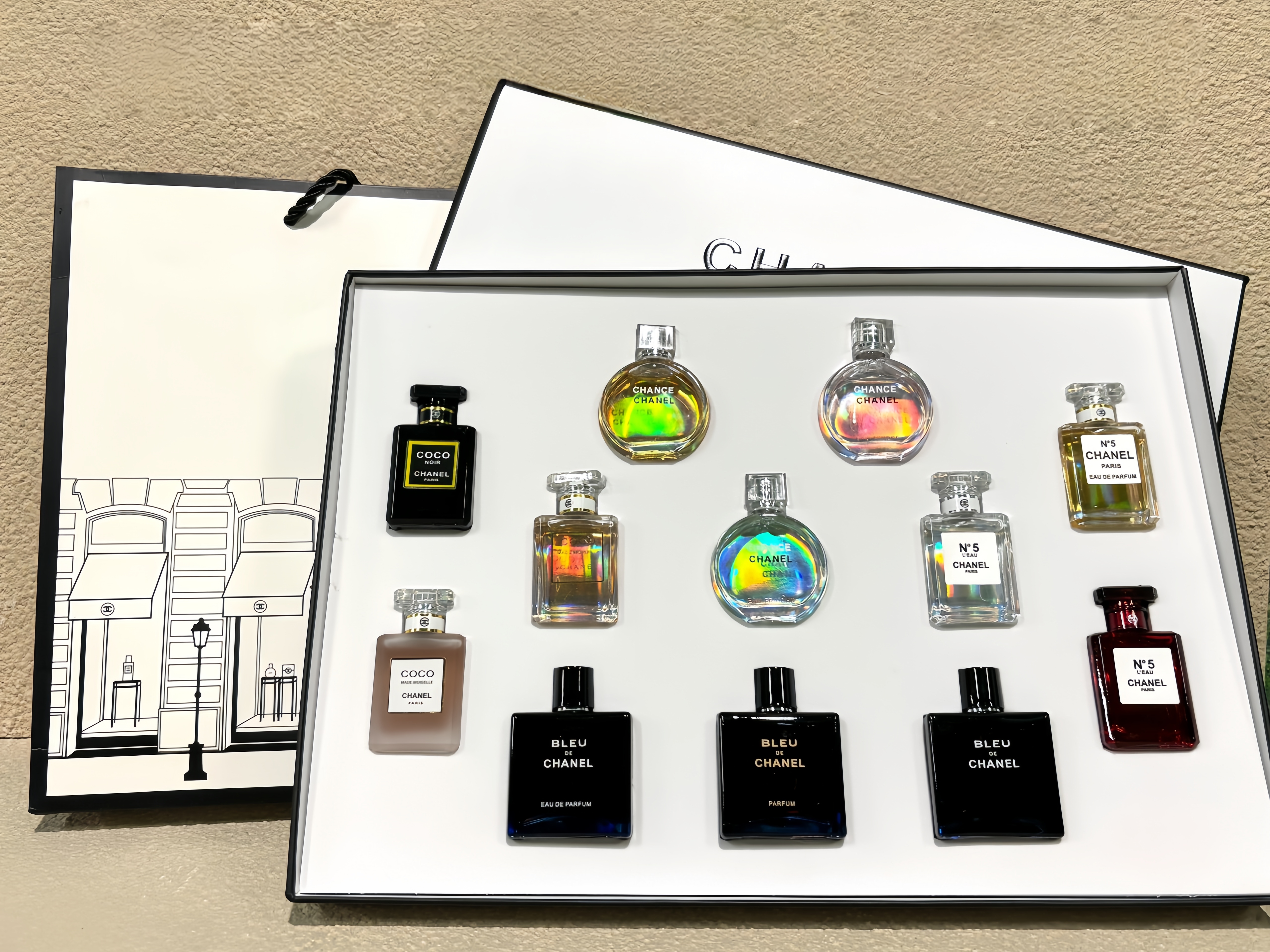 Chanel 12PCS Mini Perfume Gift Set - Bleu de Chanel, Chance, Coco, No.5 Collection