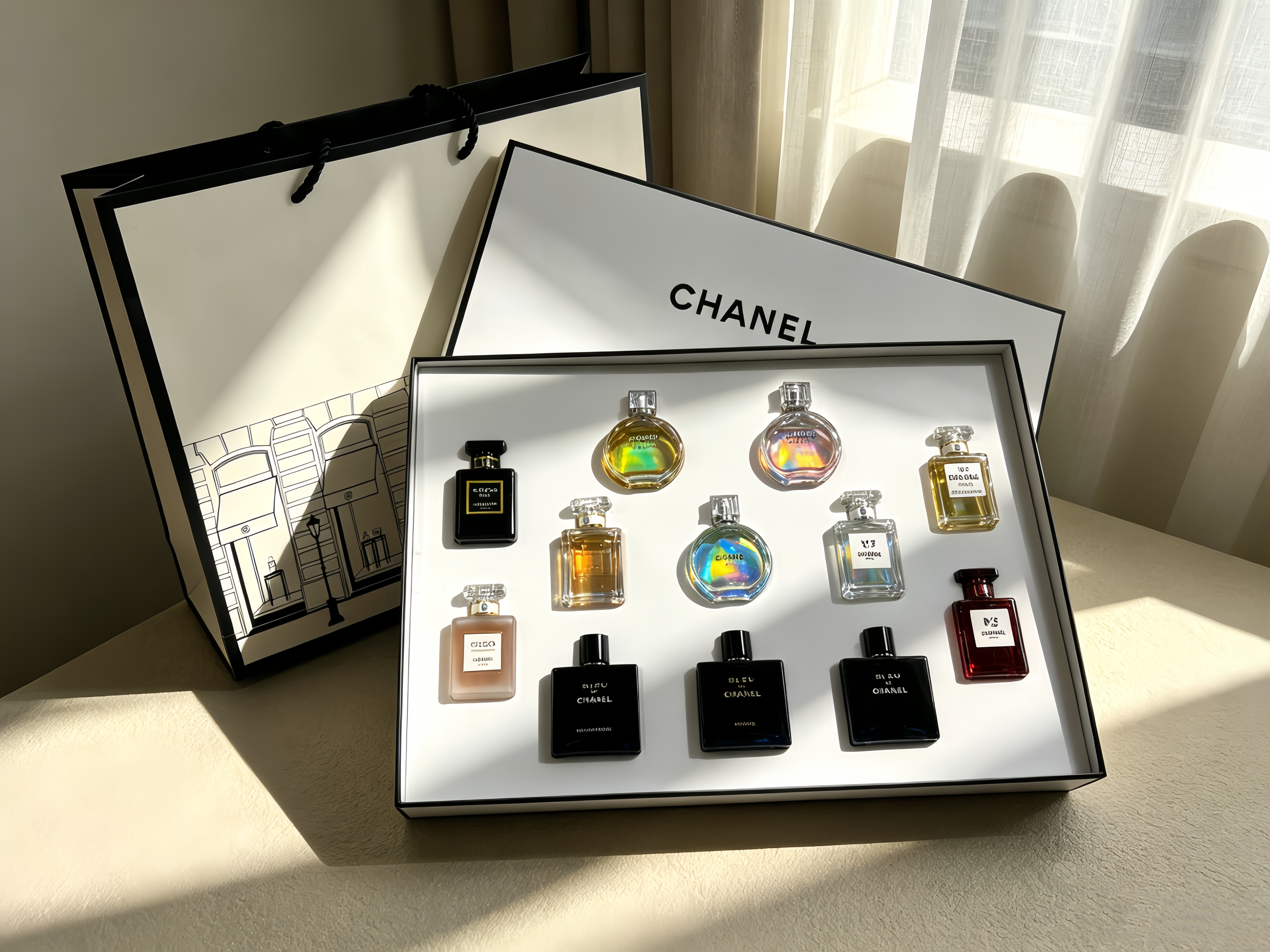 Chanel 12PCS Mini Perfume Gift Set - Bleu de Chanel, Chance, Coco, No.5 Collection