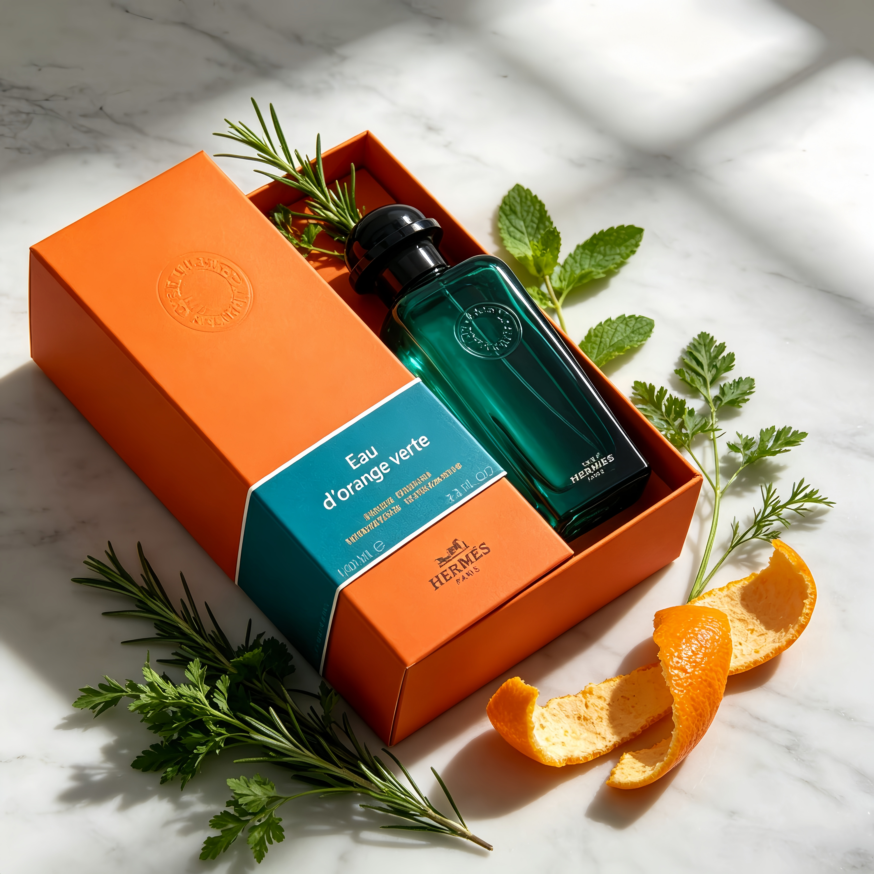 Hermès Eau d'Orange Verte Unisex Eau de Cologne for Men & Women, Fresh Bitter Orange Herbal Long Lasting Luxury Perfume Gift