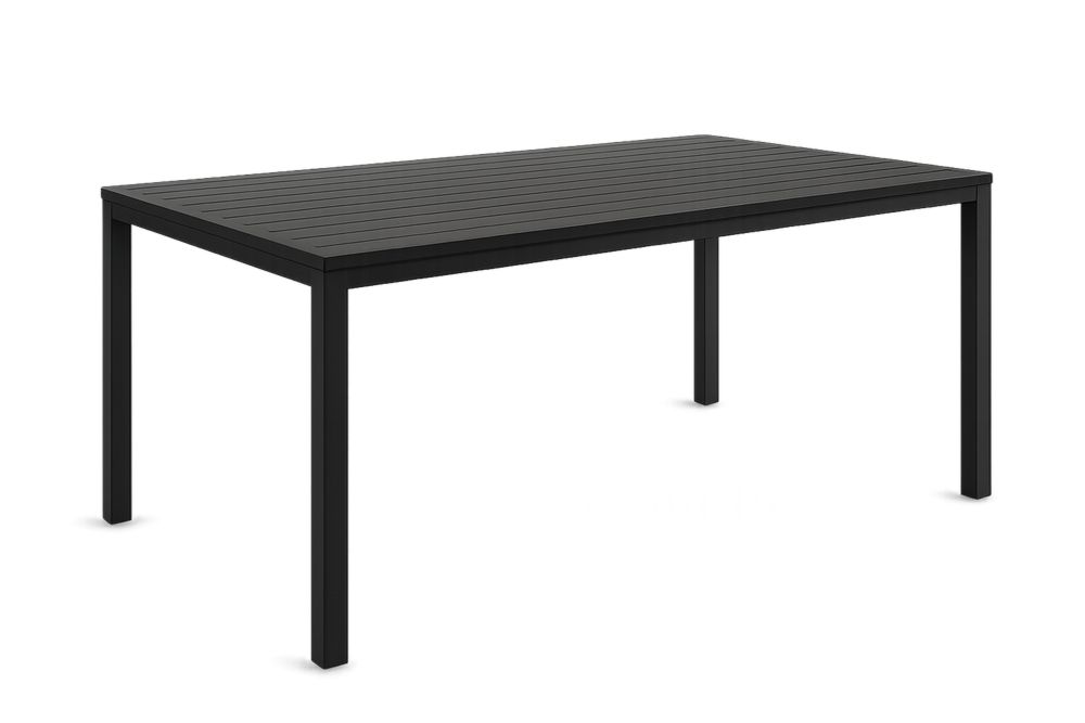 Mesa de jardim Retangular em Alumínio Preto 180x90x75(C×L×A) cm