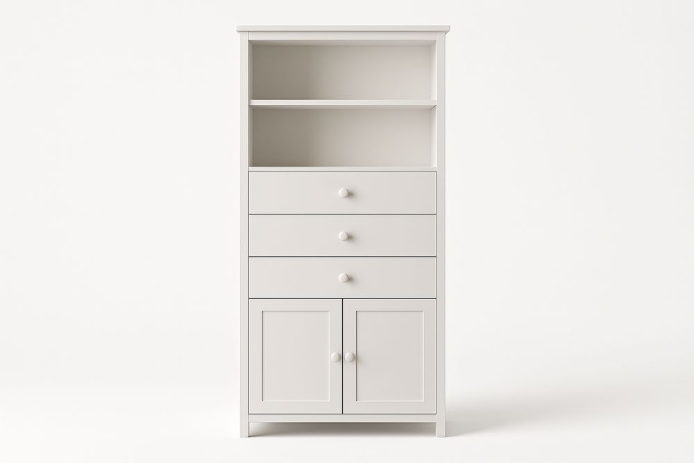 Estante de Madeira MDF com Gavetas e Prateleiras Branco 150x60x30(A×L×P)cm