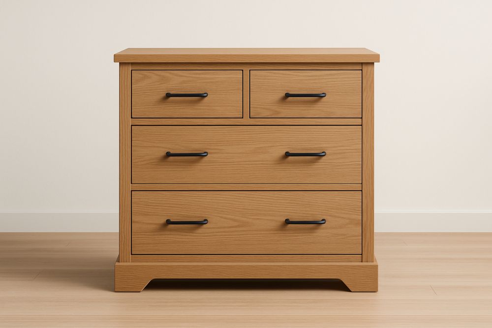 Cômoda de Madeira de carvalho com 4 Gavetas Carvalho 80x40x90(L×P×A)cm