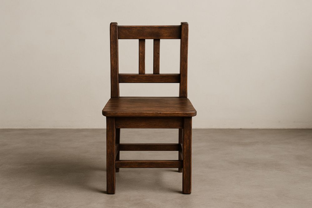 Cadeira  de jantar Madeira Maciça Castanho Altura Total 90cm