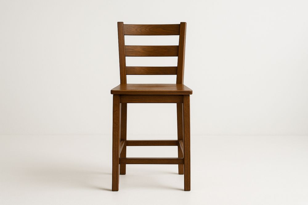 Cadeira de jantar Madeira Maciça Marrom com Encosto em Ripas