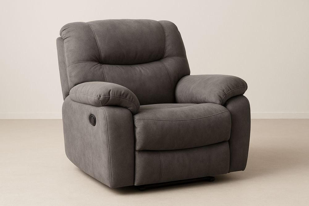 Poltrona Reclinável em Microfibra Cinza