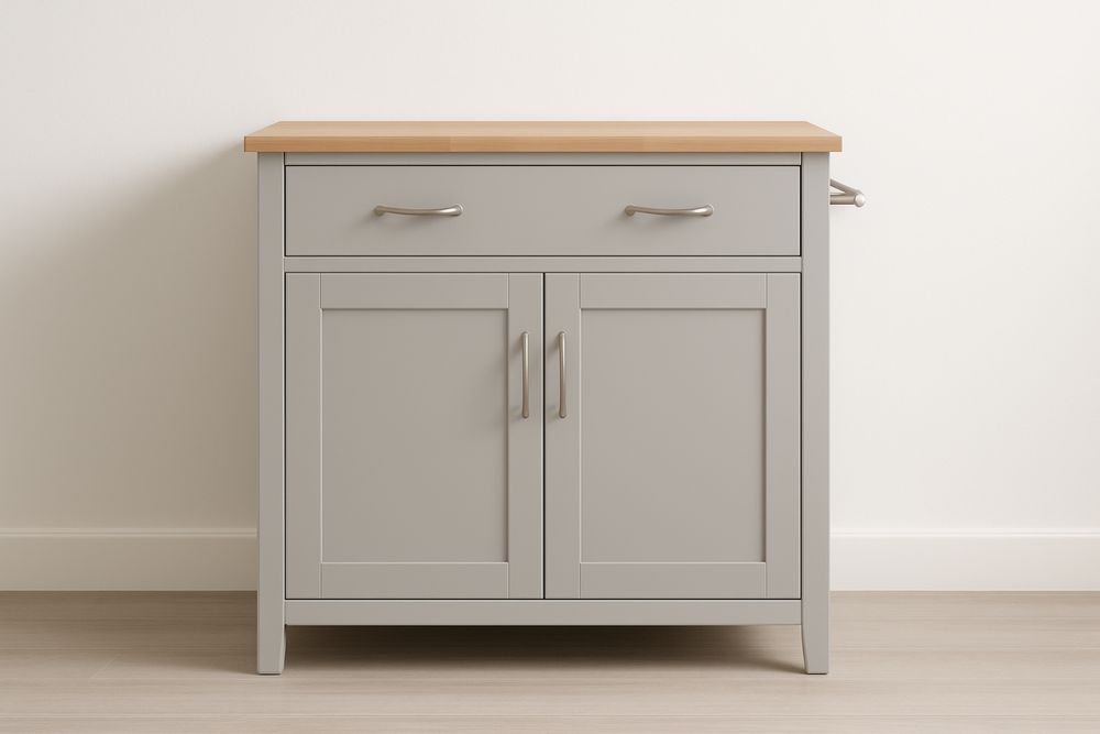 Armário de louças com gaveta em MDF cinza 80x40x75(L×P×A)cm