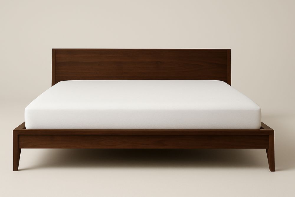 Estrutura de cama de casal em madeira maciça Castanho 200(C)cm x 150(L)cm