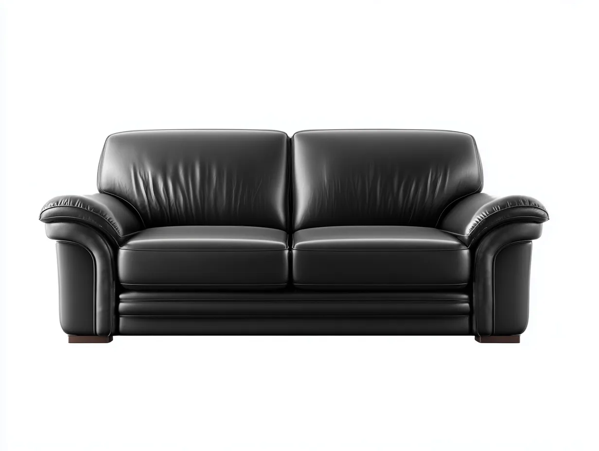 Divano a due posti - Pelle sintetica - 162x90x74 cm - Nero - Stile moderno-Novexmahome