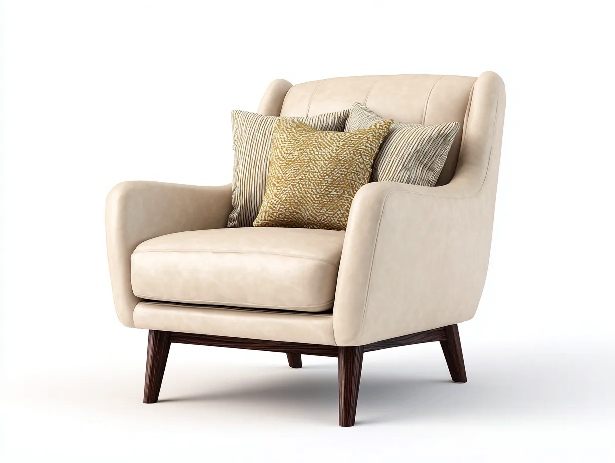 Poltrona - Tessuto-Legno - 86x90x88 cm - Beige - Stile moderno-Novexmahome