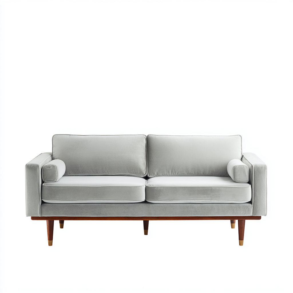 Canapé 2 places tissu 160x90x82 cm gris clair design moderne-Hacorcasa