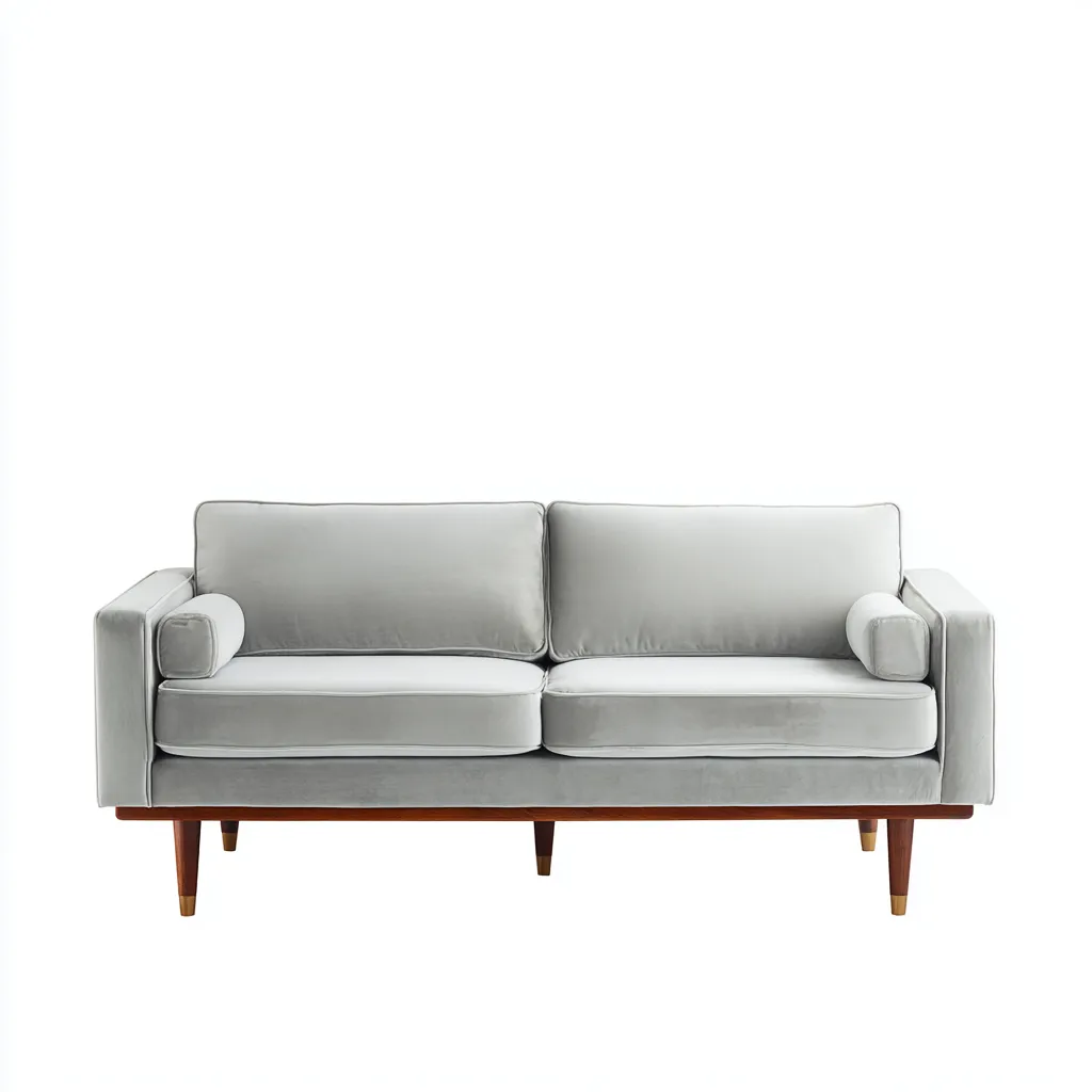 Canapé 2 places tissu 160x90x82 cm gris clair design moderne-Hacorcasa