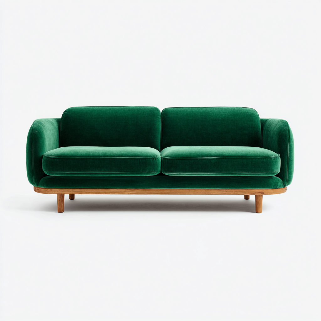 Canapé 2 places tissu 170x85x78 cm - Vert - Pour salon - Style contemporain-Hacorcasa