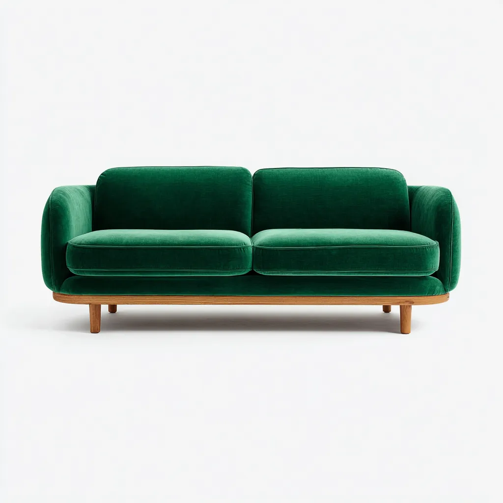 Canapé 2 places tissu 170x85x78 cm - Vert - Pour salon - Style contemporain-Hacorcasa