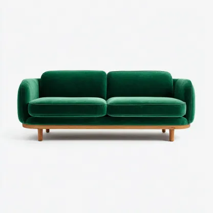 Canapé 2 places tissu 170x85x78 cm - Vert - Pour salon - Style contemporain-Hacorcasa