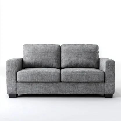 Canapé 2 places en tissu 160x85x80 cm - Gris - Style moderne pour intérieur-Hacorcasa