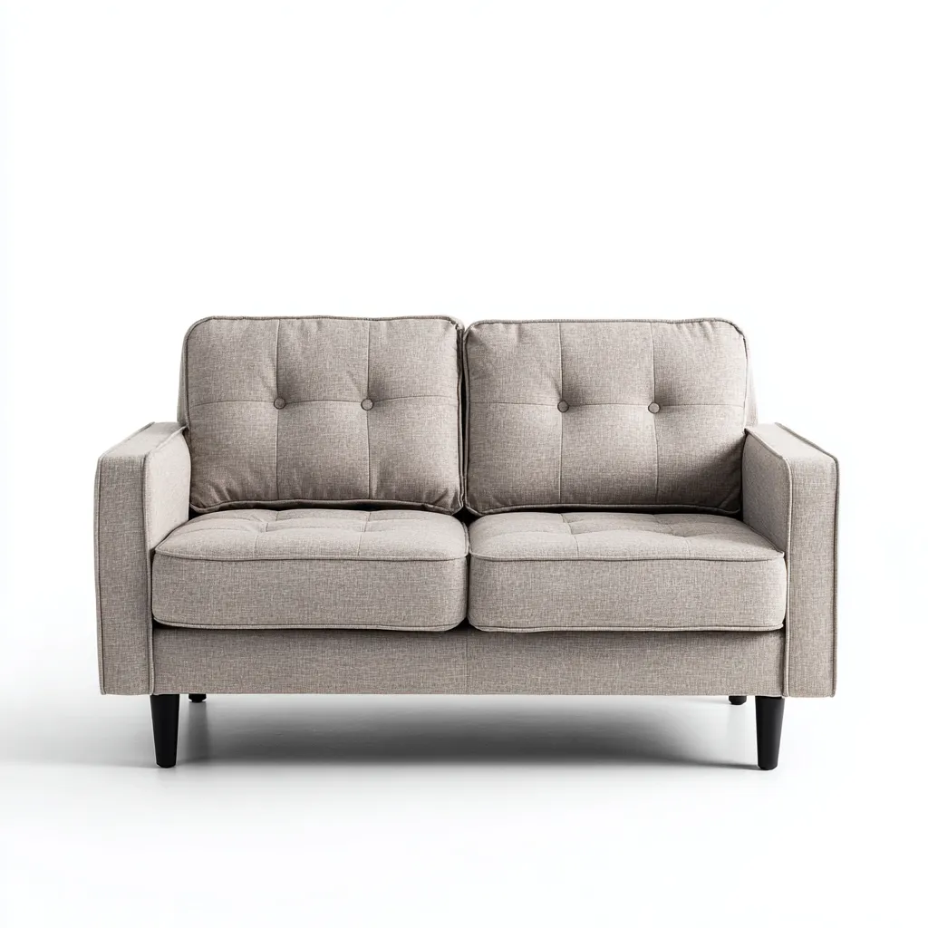 Canapé 2 places tissu 140x80x85 cm beige design moderne-Hacorcasa