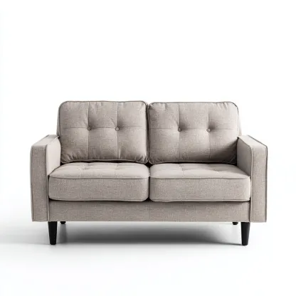 Canapé 2 places tissu 140x80x85 cm beige design moderne-Hacorcasa