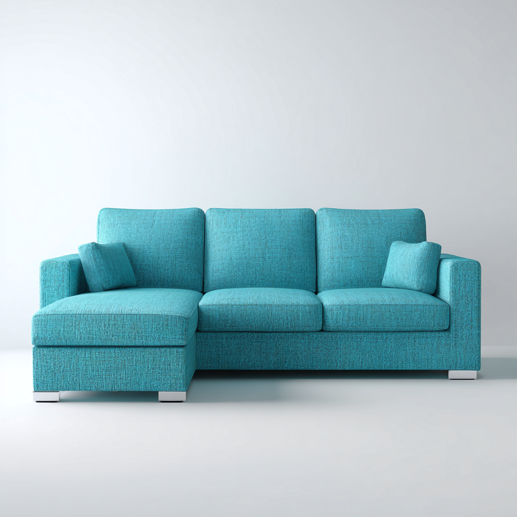 Canapé d'angle en tissu 230x150x82 cm - Bleu - Style contemporain pour intérieur-Hacorcasa