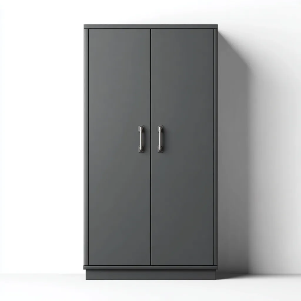 Armoire 2 portes métal 80x45x180 cm gris anthracite rangement moderne-Hacorcasa