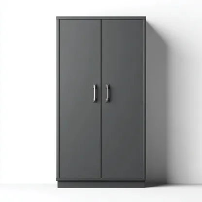 Armoire 2 portes métal 80x45x180 cm gris anthracite rangement moderne-Hacorcasa