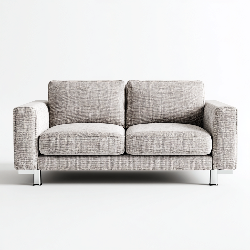 Canapé 2 places en tissu 140x82x78 cm - gris clair - design contemporain-Hacorcasa