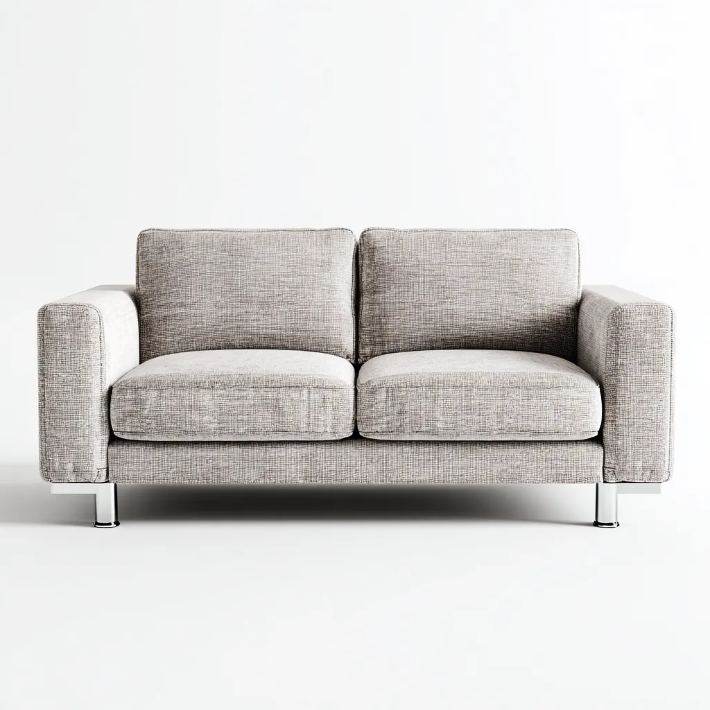 Canapé 2 places en tissu 140x82x78 cm - gris clair - design contemporain-Hacorcasa