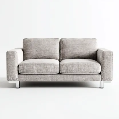 Canapé 2 places en tissu 140x82x78 cm - gris clair - design contemporain-Hacorcasa