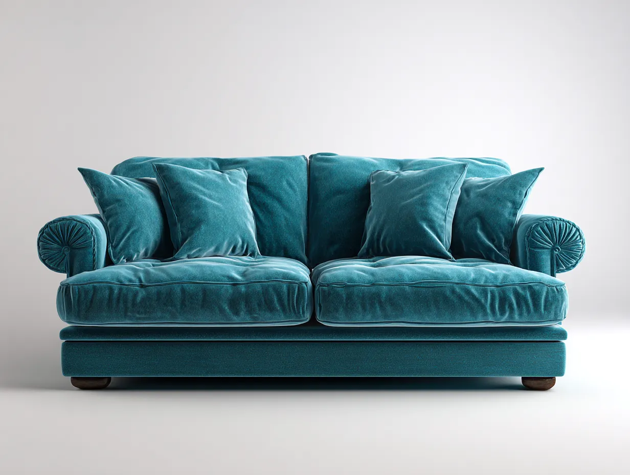 Divano a due posti - Tessuto - 182x92x86 cm - Blu petrolio - Design moderno-Valinyinterior