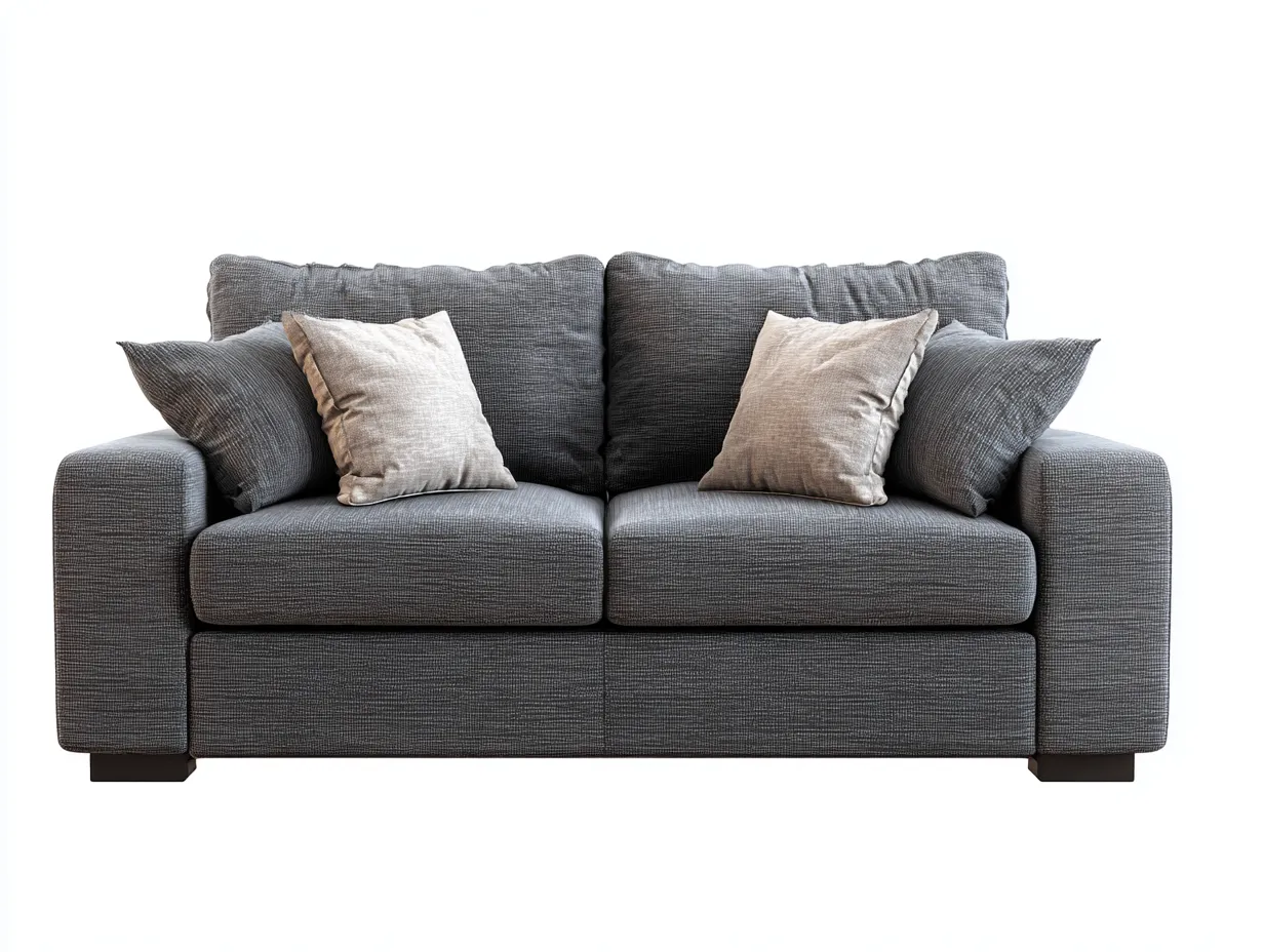 Divano a due posti - Tessuto - 184x100x85 cm - Grigio medio - Stile contemporaneo-Valinyinterior