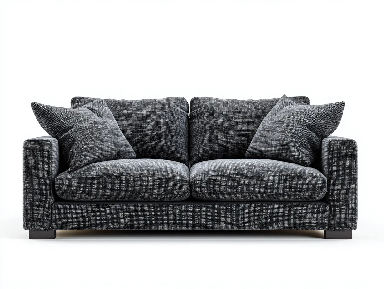 Divano a due posti - Tessuto - 176x94x82 cm - Grigio scuro - Stile moderno-Valinyinterior