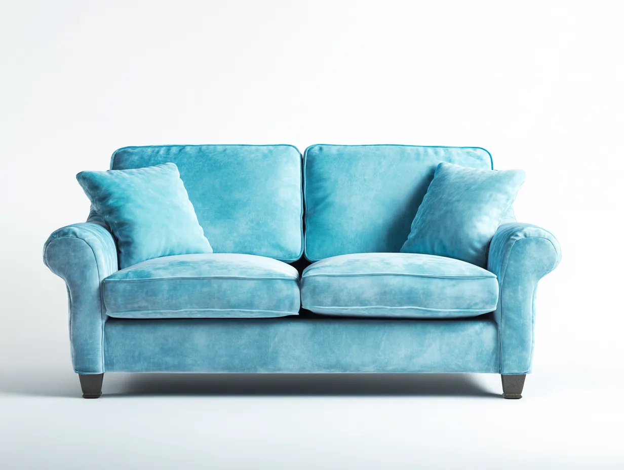 Divano a due posti - Velluto - 178x96x86 cm - Azzurro - Stile moderno-Valinyinterior