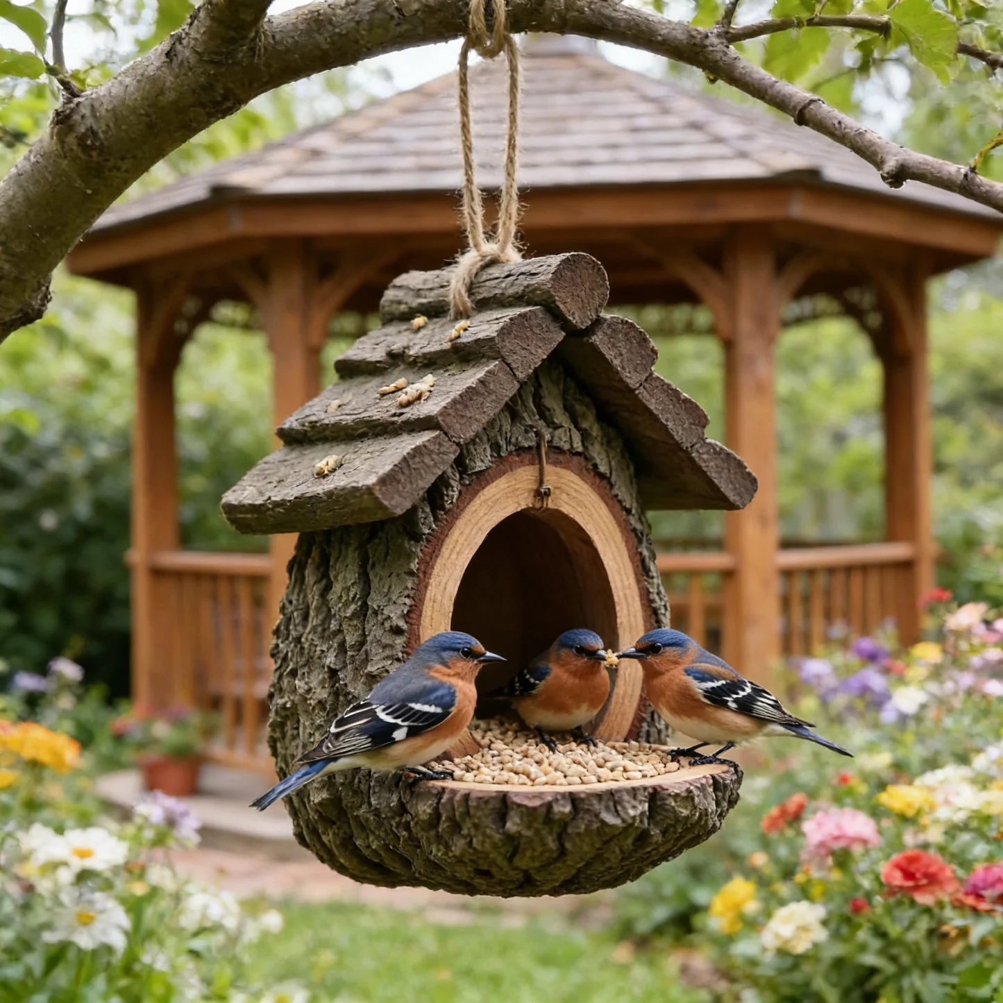 Vintage Treehouse Shape Bird Feeder