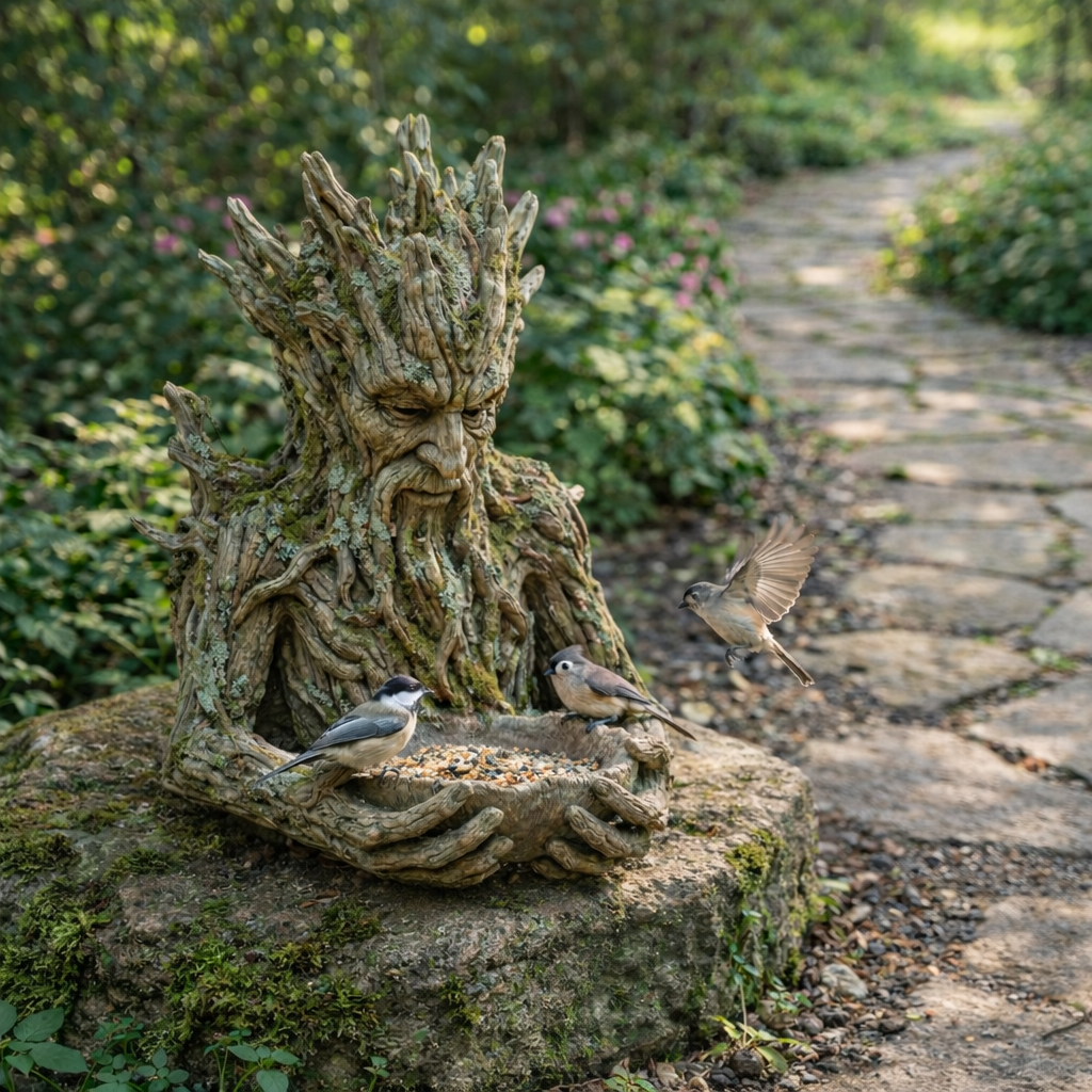 🌸The Quiet Offering A Tree-Integrated Bird Feeding Sculpture