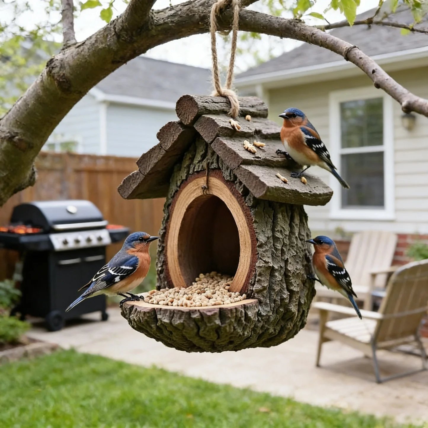 Vintage Treehouse Shape Bird Feeder