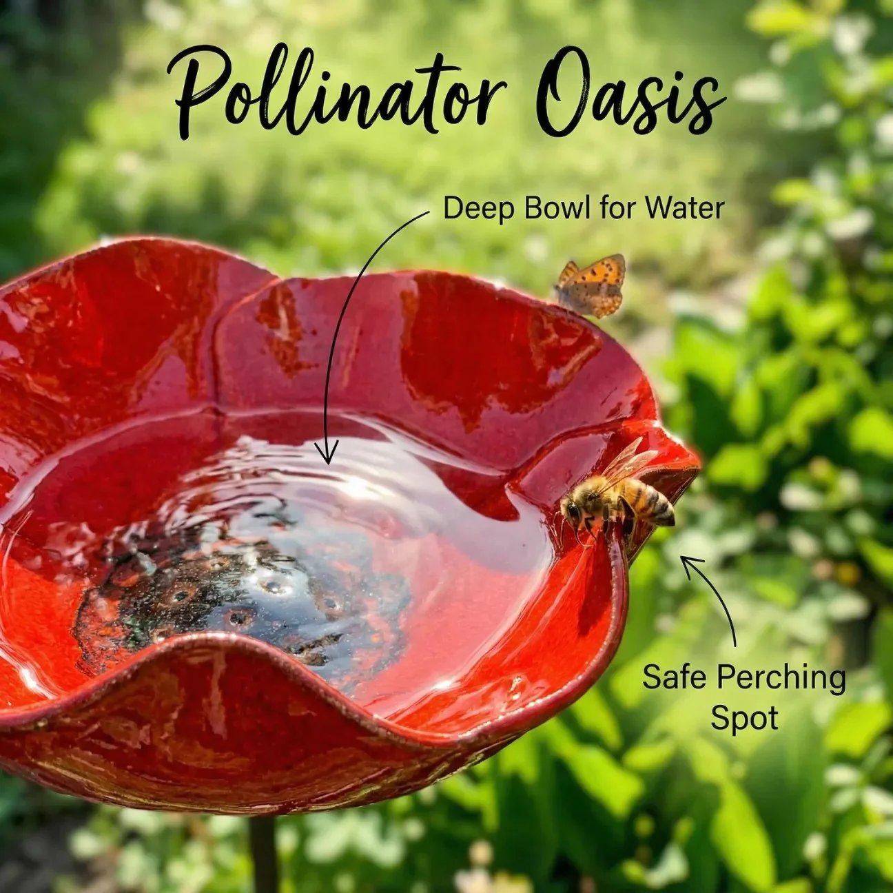 🐦 Mini Bird Bath & Pollinator Water Station - 49% OFF- ✨ Attract Birds & Beneficial Insects